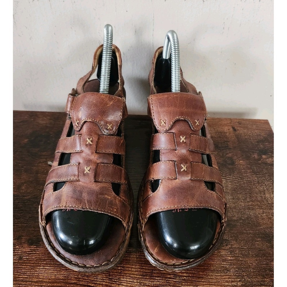 Born Womens Size 8 Brown Leather Fisherman Resnor Sandals Comfort Casual - Picture 3 of 6